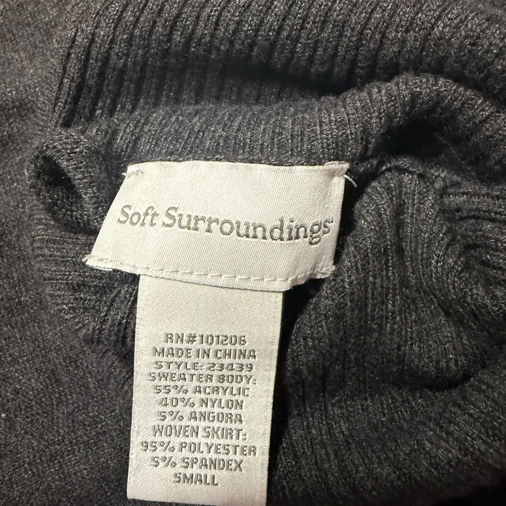 Soft Surroundings Charcoal Ribbed Knit Top - Picture 3 of 3